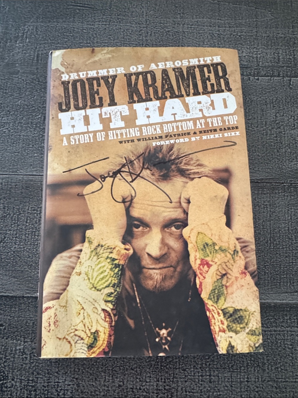 Singed by Joey Kramer Hit Hard (Signed Edition) - Tan Cover Hardcover